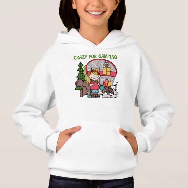 T-shirts Loura Louca Por Acampamento (Frente)