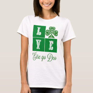 T-shirts Love Celtic Shamrock Hearts Ireland Motto