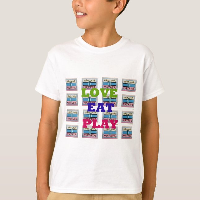 T-shirts Love Comed Play Hakuna Matata Art Impressão (Frente)