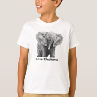 Love Elephants Kids T Shirt