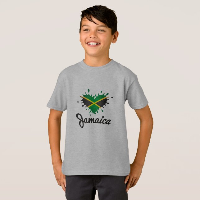 T-shirts Love Jamaica - Proud Jamaicans Kids Shirt - (Frente Completa)