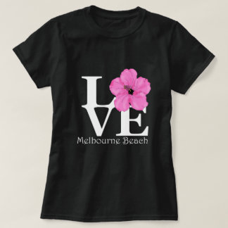 T-shirts LOVE Melbourne Beach Pink Hibiscus
