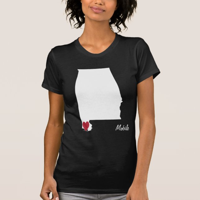 T-shirts Love Mobile Alabama Shirt (Frente)