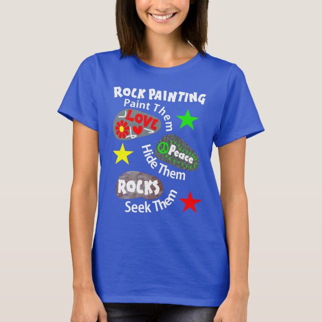 T-shirts Love Peace Rocks Kindness Rock Painting Graphic (Frente)