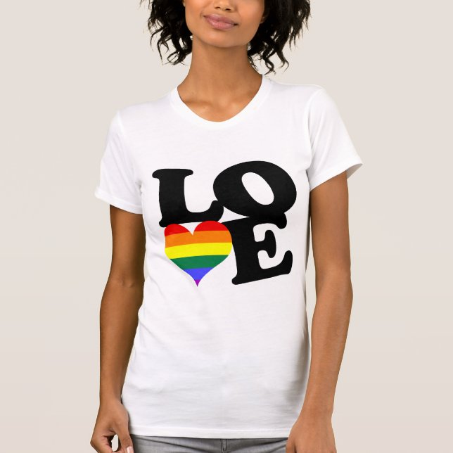 T-shirts Love Rainbow Pride (Frente)