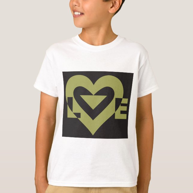T-shirts Love Sage Green em preto (Frente)