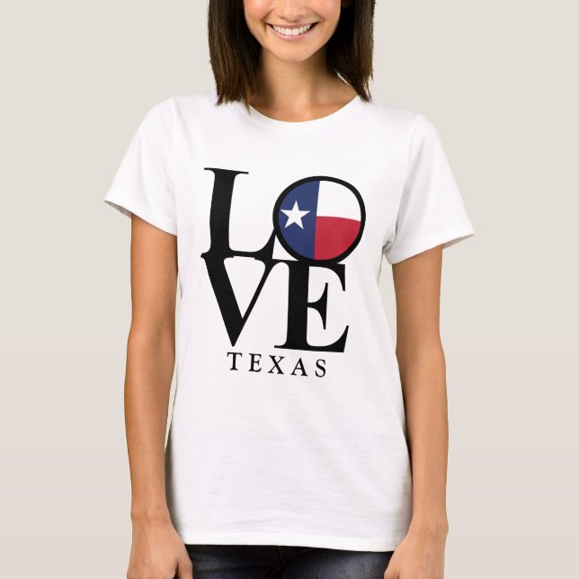 T-shirts LOVE Texas Womens Basic White Tee (Frente)