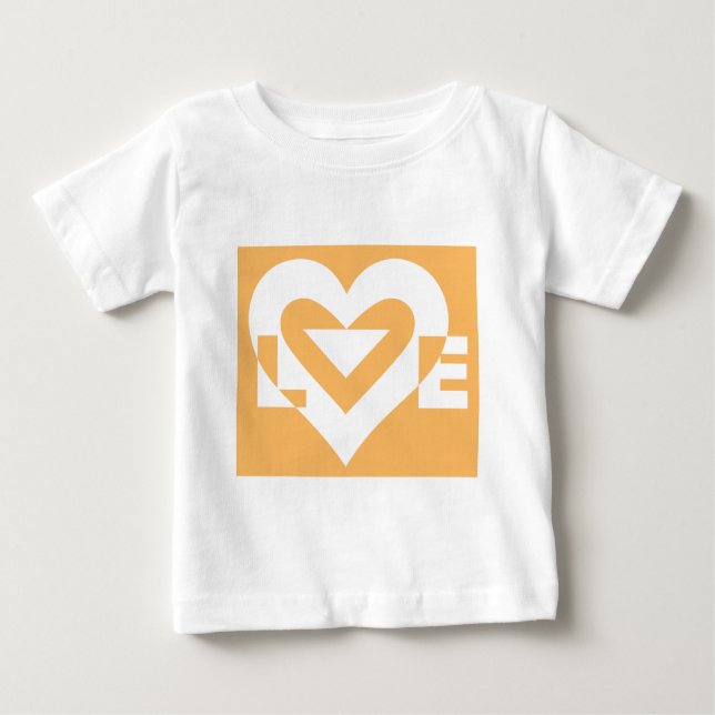 T-shirts Love White em Orange (Frente)