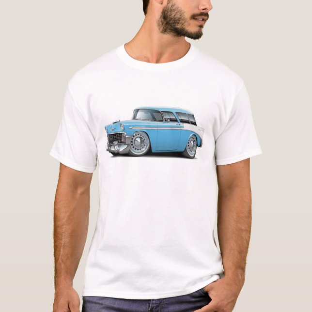 T-shirts Lt 1956 do nómada Azul-Branco Carro (Frente)
