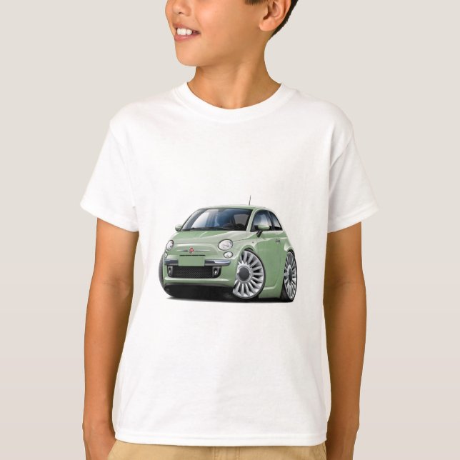 T-shirts Lt Verde Carro de Fiat 500 (Frente)