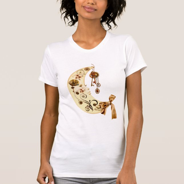 T-shirts Lua de Steampunk da fantasia (Frente)