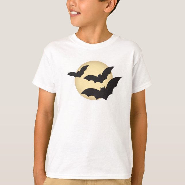 T-shirts Lua e Bats Halloween (Frente)