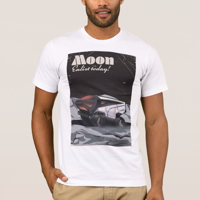 T-shirts Lua - pôster de ficção científica "Aliste-se Hoje" (Frente)