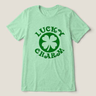 T-shirts Lucky Charm Irlandês Quatro Folhas de Véu Camisa, 