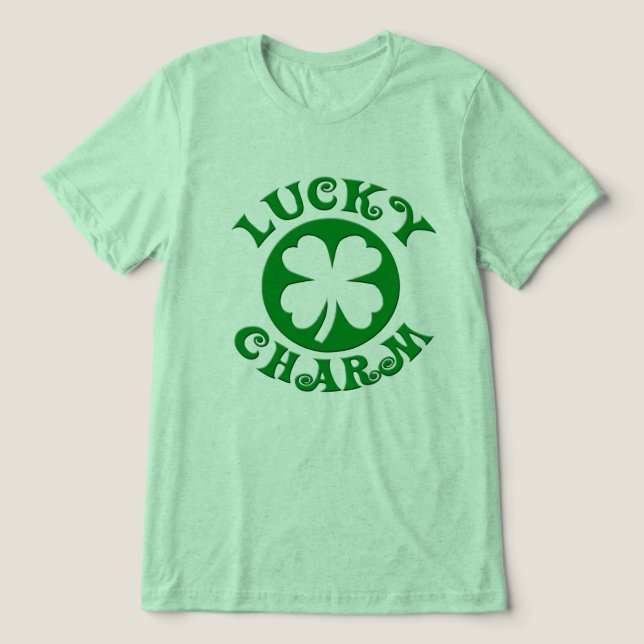 T-shirts Lucky Charm Irlandês Quatro Folhas de Véu Camisa,  (Design frontal)