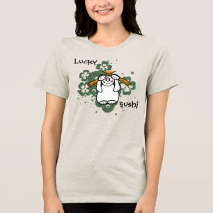 T-shirts Lucky Four Leaf Clover Sushi cat, maneki neko sort