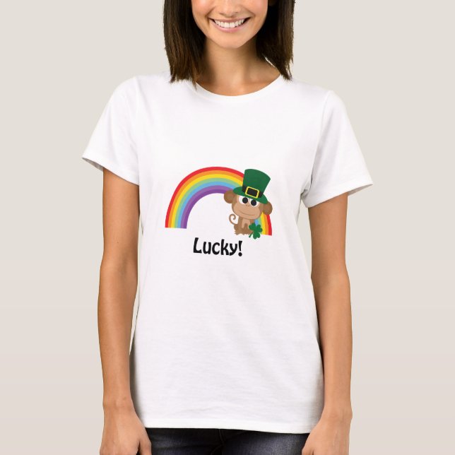 T-shirts Lucky Monkey Leprechaun (Frente)