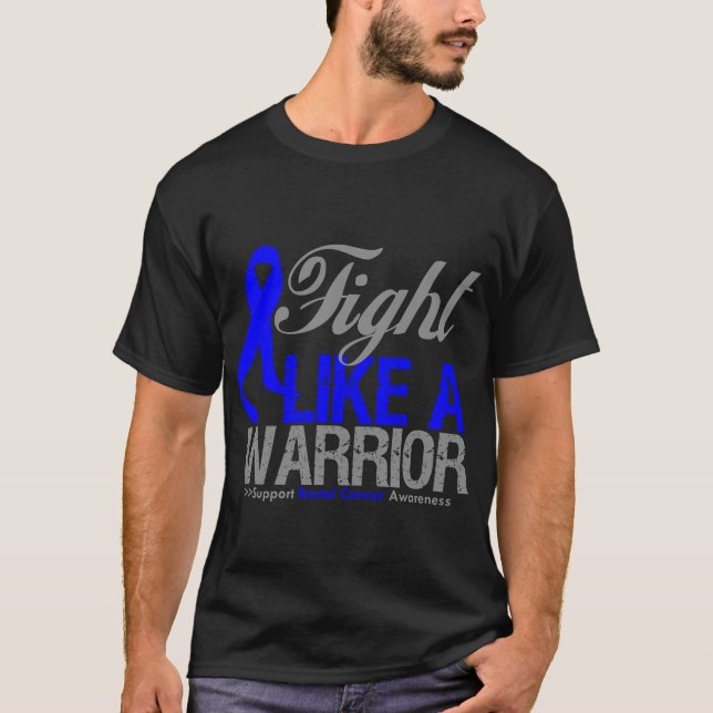 T-shirts Luta como um cancer retal do guerreiro (Frente)