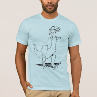 T-shirts Luz do dinossauro de T Rex - o azul coube semi o