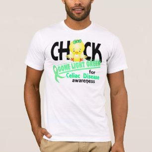 T-shirts Luz ida pintinho da doença celíaca - verde 2