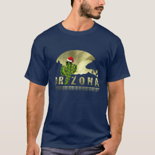 T-shirts Luzes de Natal da Arizona Saguaro