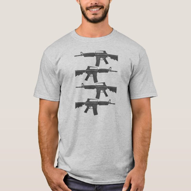 T-shirts M16 %pipe % AR15 = melões rachados (Frente)