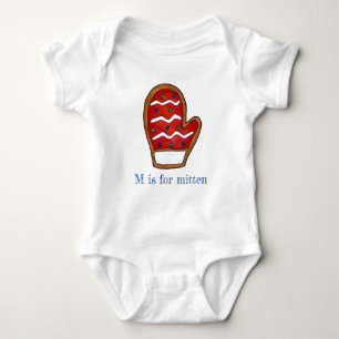 T-shirts M é para Mitten Red Sugar Cookie no inverno
