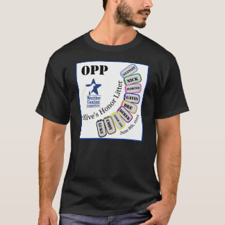 T-shirts Maca OPP da honra da azeitona - roupa escuro