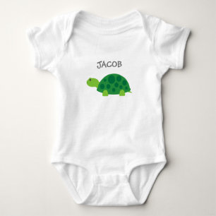 T-shirts Macacão personalizado de tartaruga verde fofo para