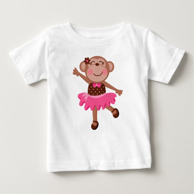 T-shirts Macaco Bailarina Menina Body de Tutu (Frente)