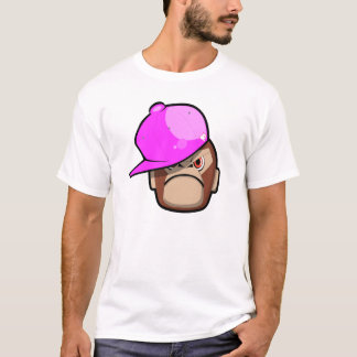 T-shirts Macaco bonito no estilo cor-de-rosa da maçã (na