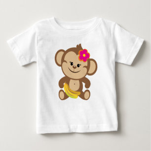 T-shirts Macaco Garota Com Banana