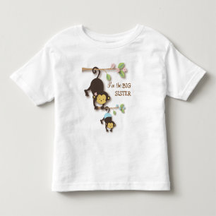 T-shirts Macaco-Irmã Bonita com o Irmão-Bebê Lil