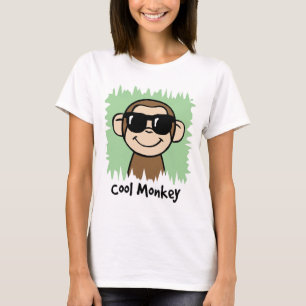 T-shirts Macaco legal do clipart dos desenhos animados com