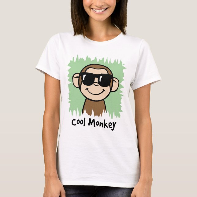 T-shirts Macaco legal do clipart dos desenhos animados com (Frente)