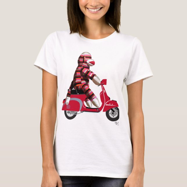 T-shirts Macaco-meia em Red Moped (Frente)