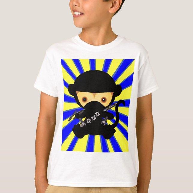 T-shirts Macaco Ninja Kawaii (Frente)