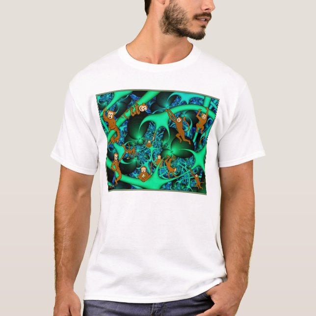 T-shirts Macacos na minha Fractal - (Frente)