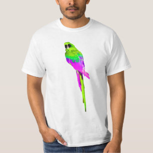 T-shirts Macaw da aguarela de PixDezines/rosa quente