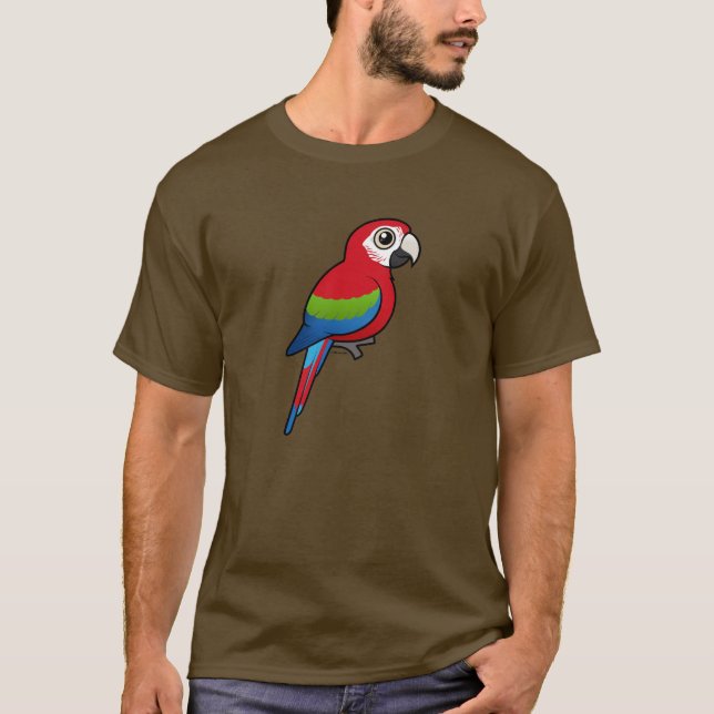 T-shirts Macaw Verde-voado (Frente)