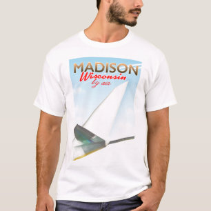 T-shirts Madison Wisconsin EUA Cartaz de voo vintage