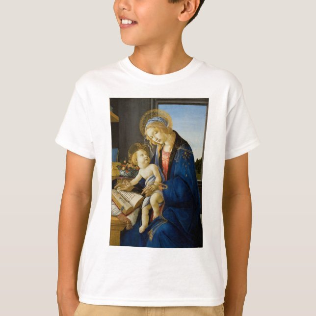 T-shirts Madona do Livro de Botticelli (Frente)