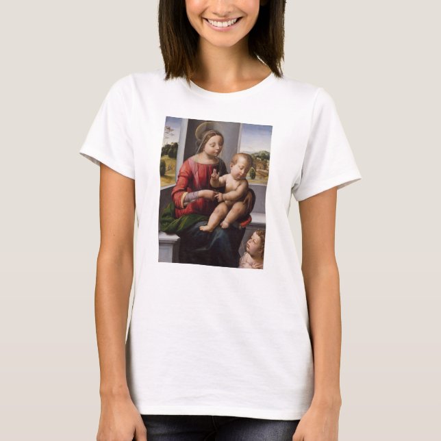 T-shirts Madonna & criança com John The Baptist (Frente)