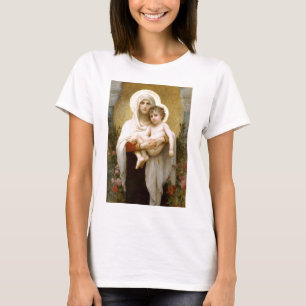 T-shirts Madonna dos rosas e da criança infantil Jesus
