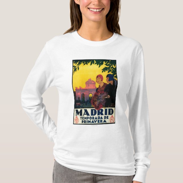 T-shirts Madrid no poster do promocional do viagem da (Frente)