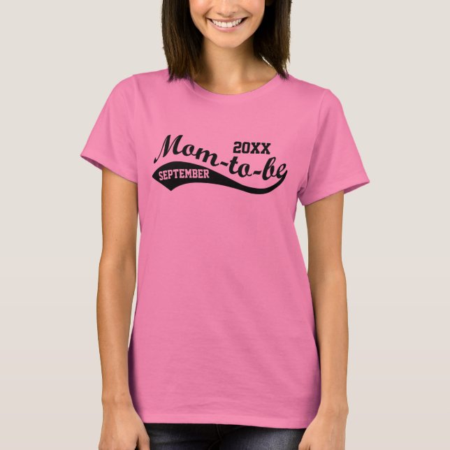 T-shirts Mãe a Ser, Casual Mês/Ano (Frente)