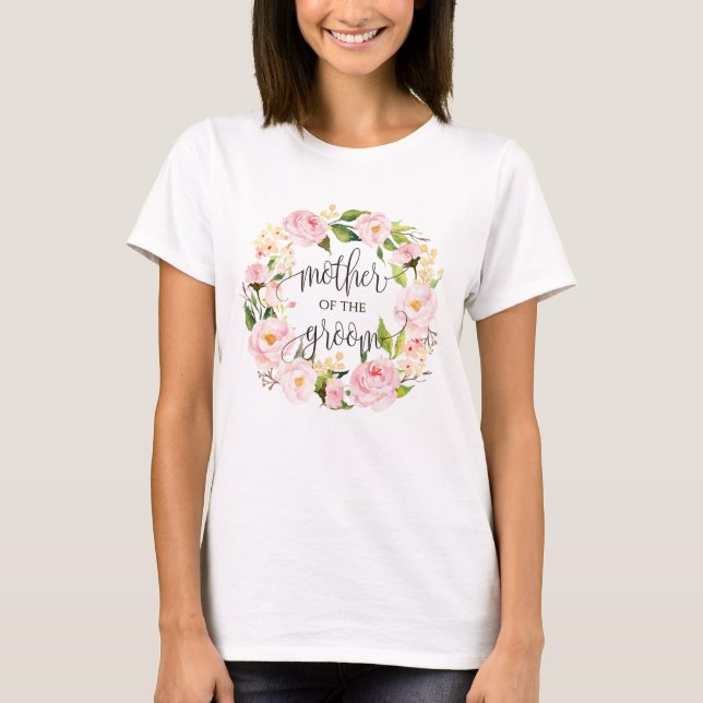 T-shirts mãe do noivo coroa floral -5 (Frente)