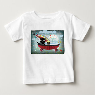 T-shirts Mãe e Bebê gato banheira