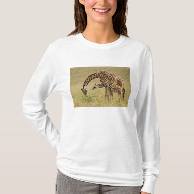 T-shirts Mãe e bebê Girafa Masai, Giraffa (Frente)