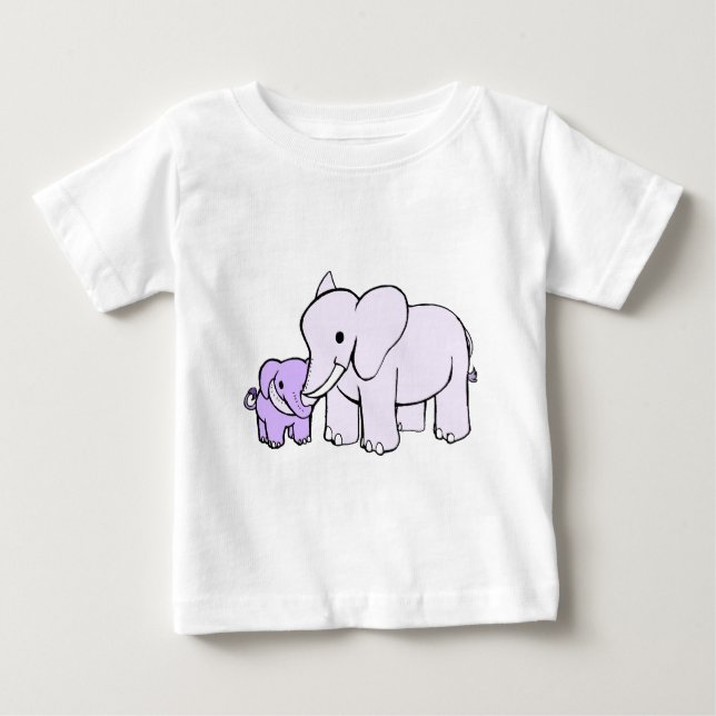 T-shirts Mãe elefante e filho (Frente)